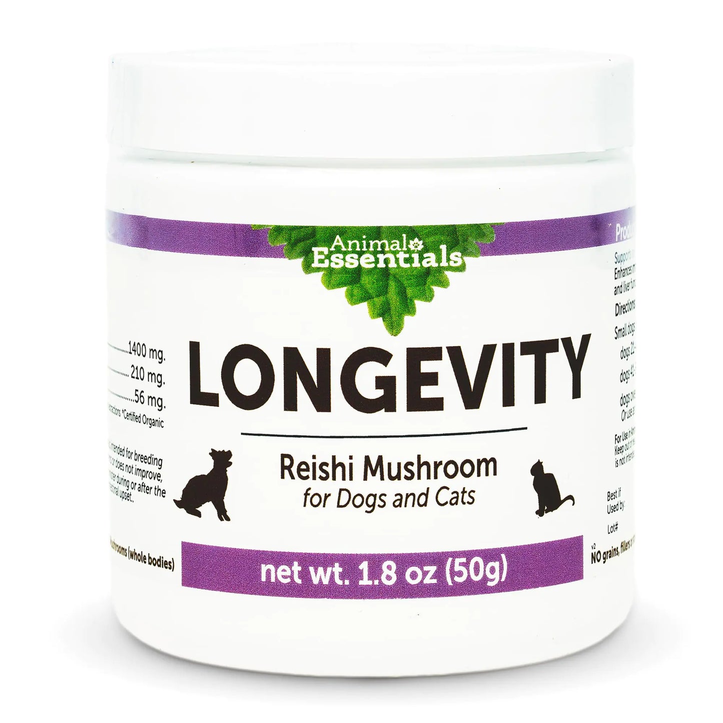 Reishi Mushroom Supplement for Dogs & Cats - Healthy Cardiovascular & Liver Function Supports (Pack of 1)