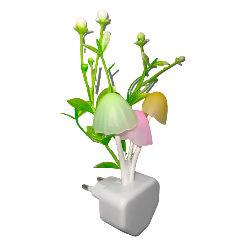 LED Night Light Sensor Control Night Lamp EU US Plug in Wall Light 110V-220V 3 LED Mushroom Night Lights for Children Bedroom