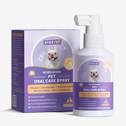 Oral Care Spray for Dogs and Cats Anti Inflammatory Pet Breath Dental Care Spray Dog Gingivitis Treatment Fight Bad Breath Caused by Plaque and Gum Redness Dog Tooth Brushing Kit 5.1 Fl Oz